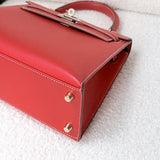 Kelly 25 sellier - Rose Jaipur Epsom, light gold hardware (Square P stamp)