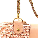 Vintage Pink Raffia Tote