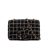 JP-88 Mini Rectangle Tweed - black/pink with camellia