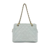 Vintage Light Blue Petite Shopping Tote