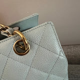 Vintage Light Blue Petite Shopping Tote