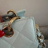 Vintage Light Blue Petite Shopping Tote