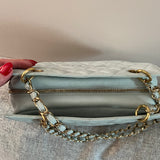 Vintage Light Blue Petite Shopping Tote