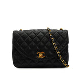 Vintage half moon flap - black lambskin