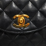 Vintage half moon flap - black lambskin