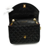 Vintage half moon flap - black lambskin