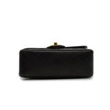 Vintage Mini Square Bordered Flap - black lambskin