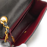 Vintage Mini Square Bordered Flap - black lambskin
