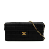 Vintage Chanel Chocolate Bar Eat West - black lambskin