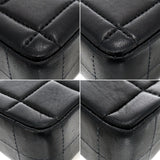 Vintage Chanel Chocolate Bar Eat West - black lambskin