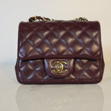 Burgundy Square Classic Flap