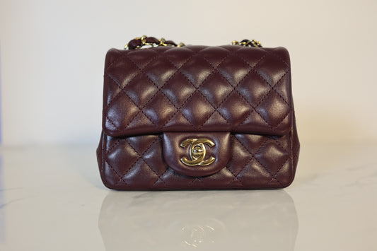 Burgundy Square Classic Flap
