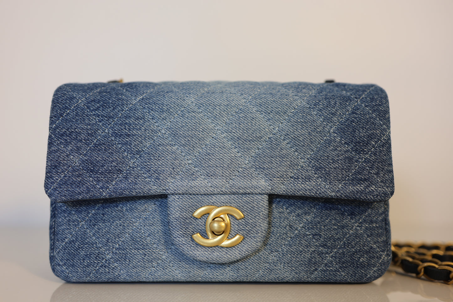 Denim Rectangle Mini Classic Flap