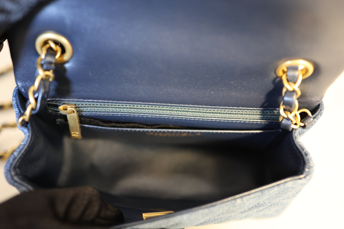 Denim Rectangle Mini Classic Flap