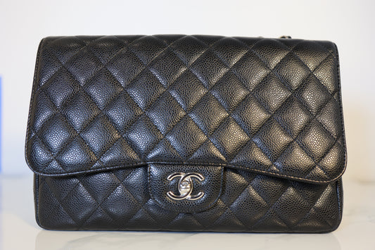 Black Caviar Jumbo Single Flap