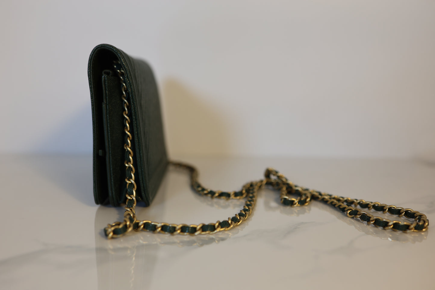 Green Caviar Boy Wallet on Chain