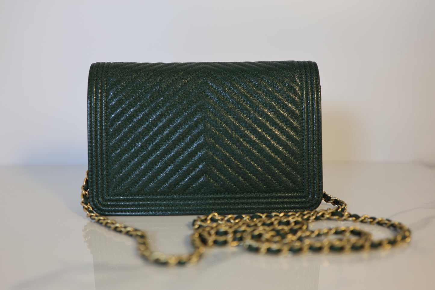 Green Caviar Boy Wallet on Chain