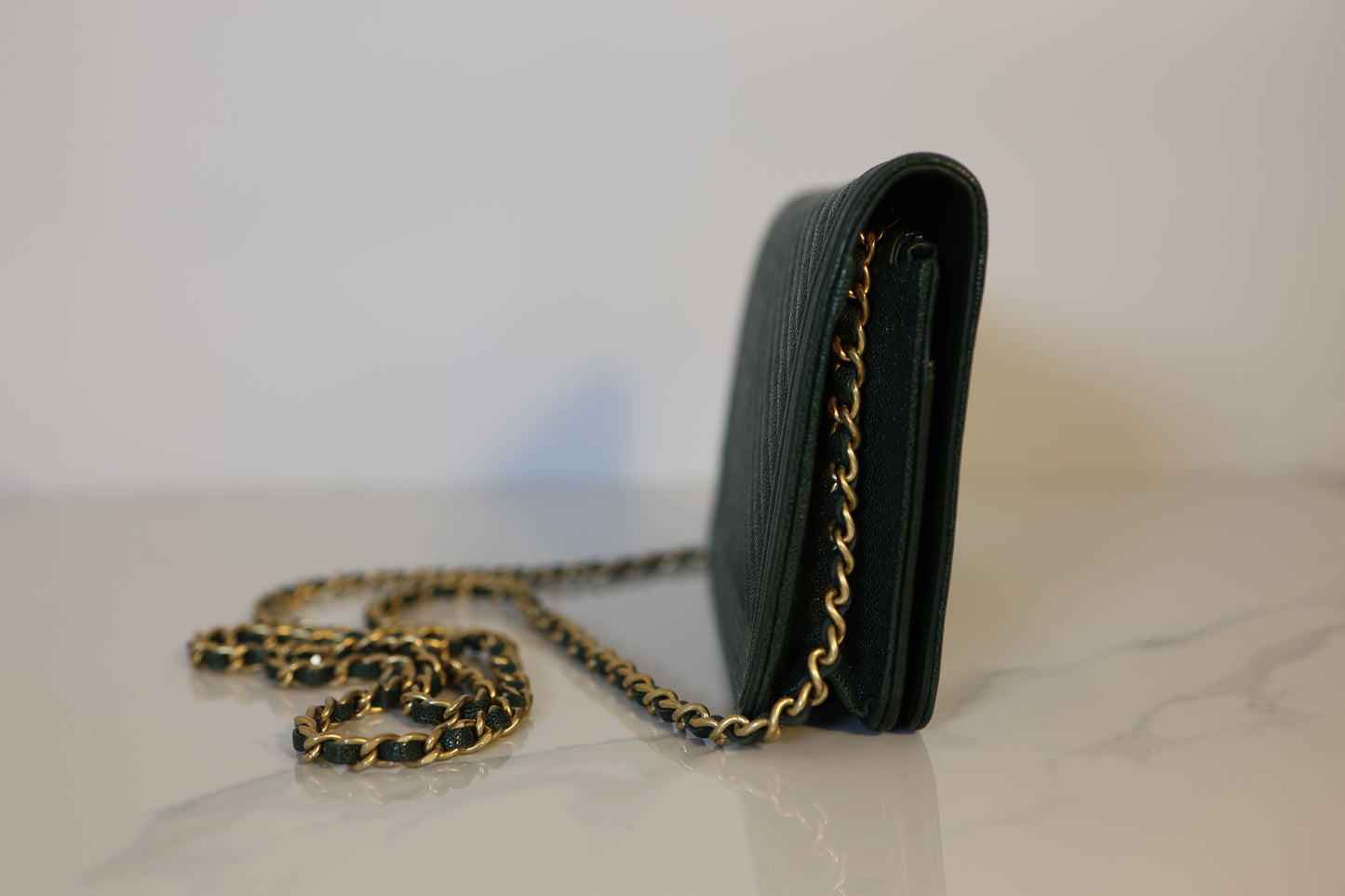 Green Caviar Boy Wallet on Chain