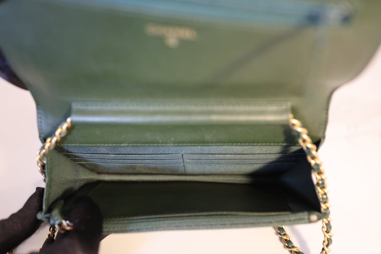 Green Caviar Boy Wallet on Chain