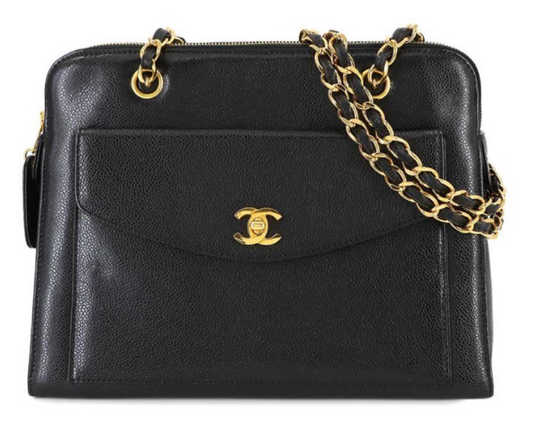 Vintage Chain Tote - Black Caviar