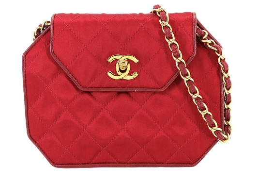 Vintage Octagon - Red Satin
