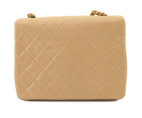 Vintage Small Square Flap - Beige Lambskin