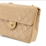 Vintage Small Square Flap - Beige Lambskin